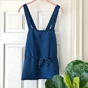 Aritzia Wilfred Tie Waist Denim Linen Tank